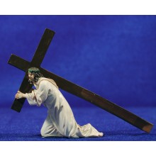 Jesús con la cruz 9 cm resina
