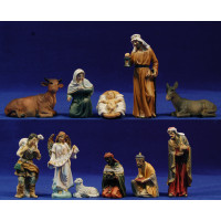 Nacimiento con reyes y pastor oriental 11 cm resina