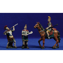 Grupo 3 soldados romanos i un caballo 9 cm resina