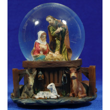 Bola de nieve nacimiento 15 cm resina y cristal