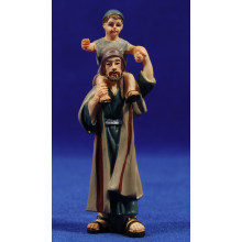 Pastor con niño al cuello 8 cm resina