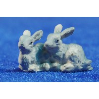 Grupo conejos 7 cm resina