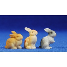 Grupo conejos 8 cm resina