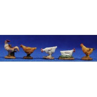 Grupo gallinas 8 cm resina