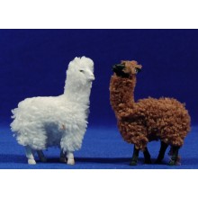 Grupodos alpacas con lana 9 cm resina