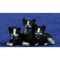 Conjunto tres gatos 8 cm resina