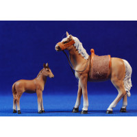 Caballo con potro 10 cm resina