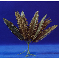 12 hojas palmera oscura 11 cm plástico