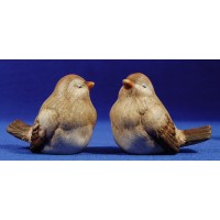 Pareja de pájaros marrón 60 cm barro pintado
