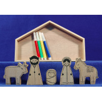 Nacimiento para pintar y rotuladores 7 cm madera