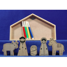 Nacimiento para pintar y rotuladores 7 cm madera