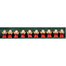 Conjunto diez ángeles rojos pegar 3 cm resina