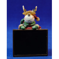 Pizarra con reno 11 cm resina