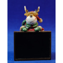 Pizarra con reno 11 cm resina