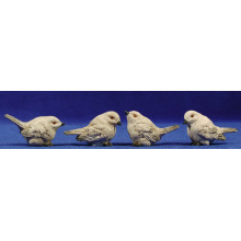 Conjunto cuatro pájaros blancos 40 cm resina