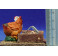 Comedero con gallinas 10-12 cm madera y resina