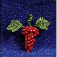 Uva roja con hojas 1,5 cm resina