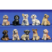 Perro crias 15 cm resina
