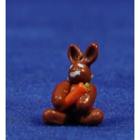 Conejo con zanahoria 8 cm resina