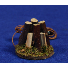 Fogata troncos intermitente (3-4,5V) 3,5 cm madera