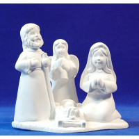 Nacimiento con angel sin pintar 16 cm yeso