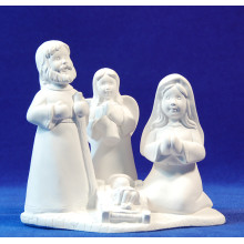 Nacimiento con angel sin pintar 16 cm yeso