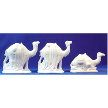 Conjunto 3 camellos sin pintar 16 cm yeso