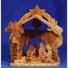 Nacimiento y reyes decoración 15 cm madera