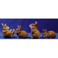 Grupo 4 conejos 80 cm resina