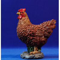 Gallina marrón 60 cm resina