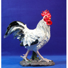 Gallo blanco 80 cm resina