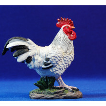 Gallo blanco 40 cm resina
