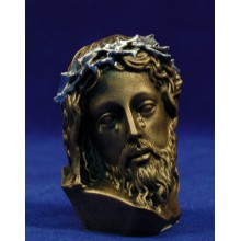 Busto Cristo dorado 7,5 cm marmolina