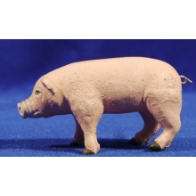 Cerdo 14 cm barro pintado
